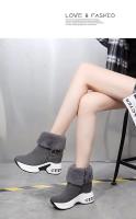 Botas De Nieve Calientes Para Mujer Con Plataforma Botines De Tobillo Cerradura De Cremallera Botas Internamente Aumentadas En Negro Y Gris - details 12