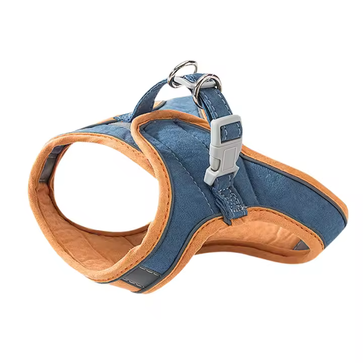 Juego De Correa Y Arnes Para Gato Estampado Anti-R Rompedor Con Collar Chaleco Antirrompible Para Entrenamiento Y Caminar Para Perros Y Gatos Material De Tela De Gamuza - 1