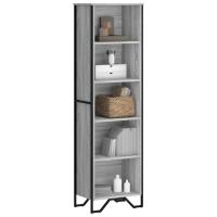 vidaXL Estantería madera de ingeniería 50x31x169 cm en color Marrón roble/Negro/Roble ahumado y más | almacenamiento funcional diseño moderno para baño dormitorio sala - details 3