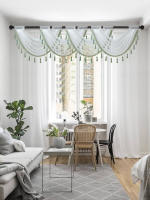 Valance Transparente Para Ventana En Blanco Romántico Con Bolso Para Percha Decoración De Puerta Y Ventana Para Sala De Estar Material 100% Poliéster - details 6
