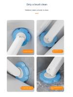 Juego De Cepillo De Inodoro Desechable Con Limpieza Incorporada Herramienta De Limpieza Del Baño Con Cabeza De Reemplazo Estéril Longitud Del Mango Adecuada Para El Día a Día - details 8
