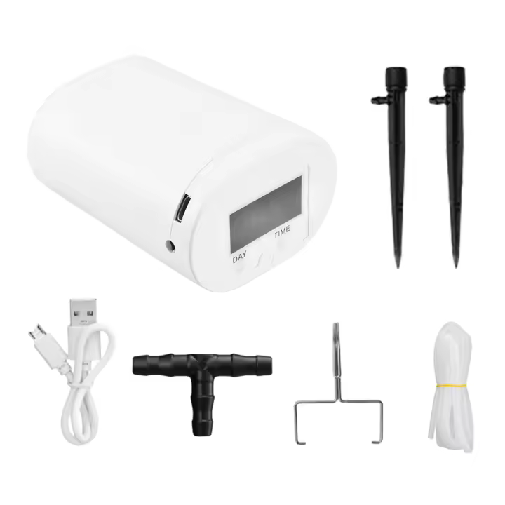 Kit De Riego Por Goteo Automático Con Bomba Y Timer Herramienta De Jardín 2/8/16 Cabezas Dispositivo De Riego Self-Watering Para Plantas Y Flores - 1