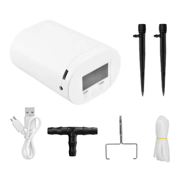 Kit De Riego Por Goteo Automático Con Bomba Y Timer Herramienta De Jardín 2/8/16 Cabezas Dispositivo De Riego Self-Watering Para Plantas Y Flores - 1