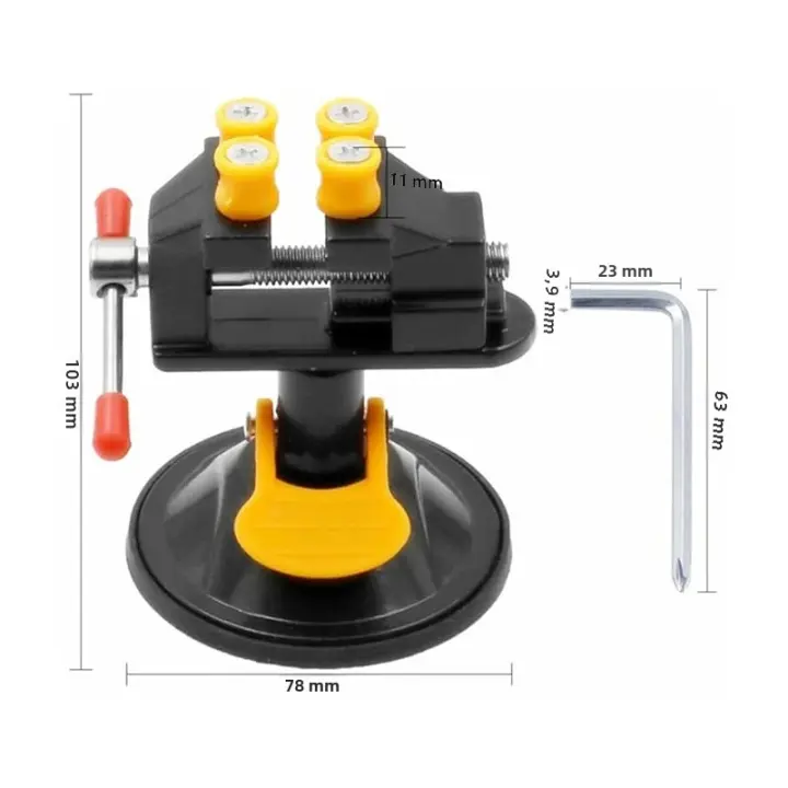 Juego De Joyería Vise Rotativo Universal Mini Mesa Bench Abrazadera De Tornillo Engrasado vice Ajustable Para Perforadora - 1