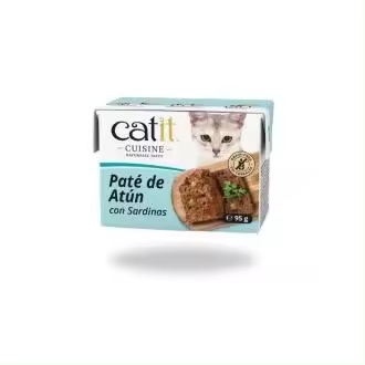 Hagen Tropican Mascotas - Paté Catit Cuisine 95g Atún con Sardinas - Delicias Gourmet para Gatos - Alta Calidad - 1
