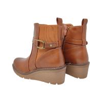 Eva Zorteon - Botines de polipiel con cuñita con cremallera. Marca SUPER MODE. - details 2