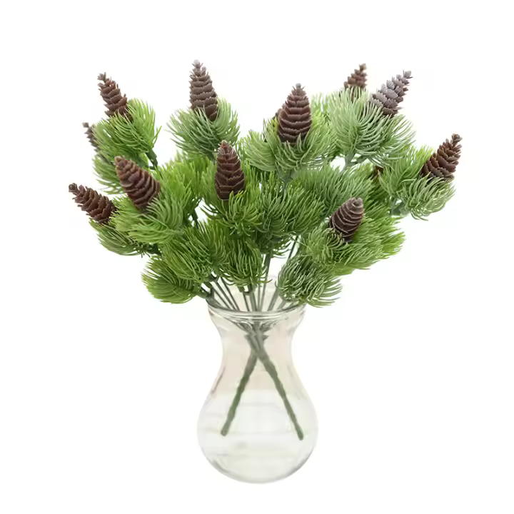 Planta Artificial De Pino Verde Y Hierba Falsa Para Decoración De Hogar Y Bodas Accesorio De Arreglo Floral DIY Ball De Pino Con Hierba Falsa - 1