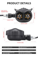 2PCS Luz De Señal De Motocicleta Estilo Águila Doble Color Faro Moto Luz delantero/Atrás Para Conducción - details 1