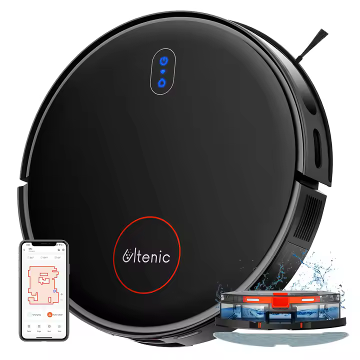 Aspiradora robot Ultenic D6S, navegación giroscópica, 3 en 1, barrido, aspiración y fregado, 3000 de succión, 4 modos de limpieza, batería de 2600mAh, 120 minutos de duración - 1