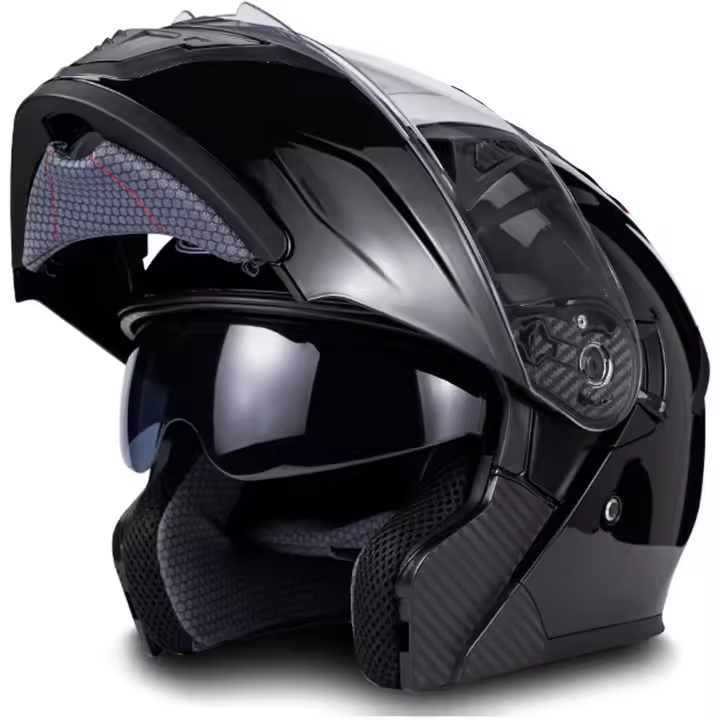 Ayuda de motorcycle flip-up AYUDA DE Cara complete with Anticolisión de Doble visor ajustado para helbres y Mujeres adultos helmet de motorbike todoterr - 1