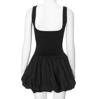 Vestido Mini Plegable Para Mujer A-Line Slim Fit Cintura Alta Sin Mangas Patchwork Playa Verano 2024 Casual Solido Fiesta - details 2