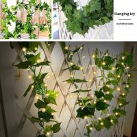 Garland De Luces Solares De Hojas Artificiales Y Flores Para Decoración De Navidad Jardín Fiesta Boda Puerta Techo Exterior - details 4