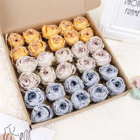 5PCS Rosas Artificiales Con Borde Quemado Decoraciones Para Bodas Y Fiestas Accesorios De Navidad Decoración De Pared Y Hogar Flores De Seda Para Aniversarios Y Baños De Muyño - details 1