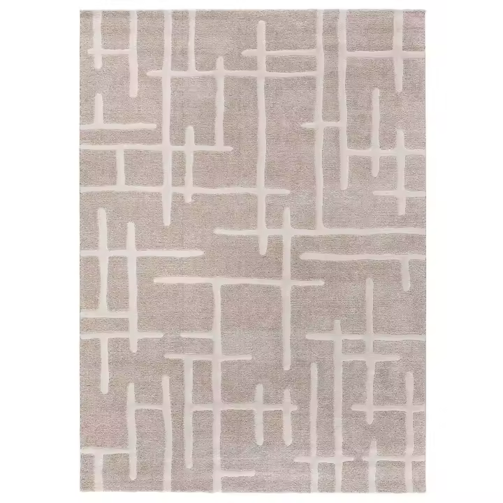 ATTICGO Alfombra de Interior de Estilo Escandinavo en Beige - CALEDONIA 77301 | 80X150, 120X170, 160X230 cm - 1