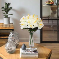 XIYA FLOWER Bouquet De Hibisco Artificial Rojo Y Blanco Plantas Artificiales Material PE Decoración Para Fiestas Y Hogar - details 2