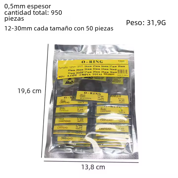 Juego De 960 Piezas Anillo De Goma Impermeable Para Reloj 12-30mm Espesor 0.5mm Herramientas De Reparación Para Relojeros - 1