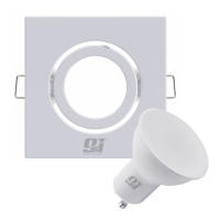ORION91 PACK X 4 UNIDADES 80X80 ARO BASCULANTE CUADRADO BLANCO GU10 LED incluidas - SPAZIOLUZIO - details 0