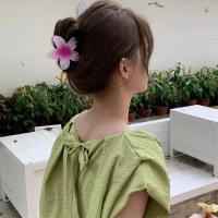 Pinza Para El Cabello De Acrílico Grande Con Diseño De Flor Gradient Para Mujeres Accesorio De Moda De Barretta Estilo Caracol Decorativo Para Fiestas Y Uso Diario - details 1