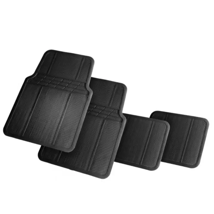 Juego de 4 Alfombras Para Coche, Alfombrillas Universales para Coche,Antideslizantes,Alfombras Delanteras y Traseras,Color Negro - 1