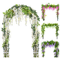 2Pcs Guirnalda De Flores De Wisteria Artificial Para Jardín Decoración Floral Para Ceremonias De Boda Arco Exterior - details 0