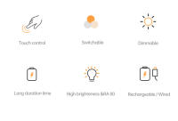 Lámpara De Noche LED Táctil Portátil Para Habitación Lámpara De Mesa Para Niños Con Sensor Táctil Luz De Dormitorio Regalo Ideal Para Niños - details 1