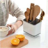 Soporte para utensilios de cocina, escurridor de cuadertos, soporte para utensilios de cocina de 3 compartimientos, organizador para fregadero Para La Cocina, de Organizer cubiletes, soporte para cubiletes - details 0