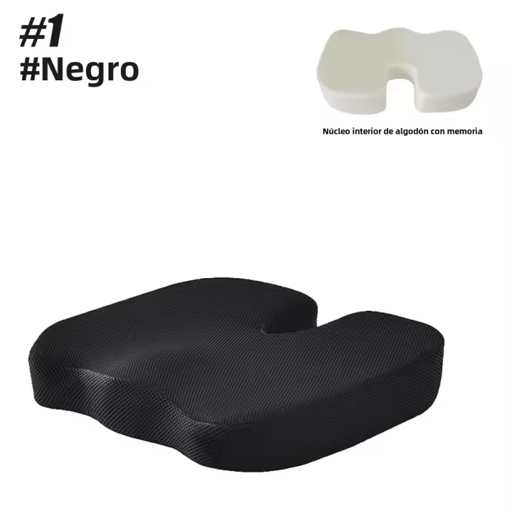 Cojín de espuma viscoelástica para asiento de coxis, almohada en forma de U para silla, para el dolor de coxis cojín de masaje, oficina y coche, 1 piezas - 1