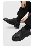 Zapatos De Negocios Casuales Para Hombre Con Plataforma Grande Y Suela Gruesa Cuero Patentado Seguridad Antideslizante Exterior - details 7