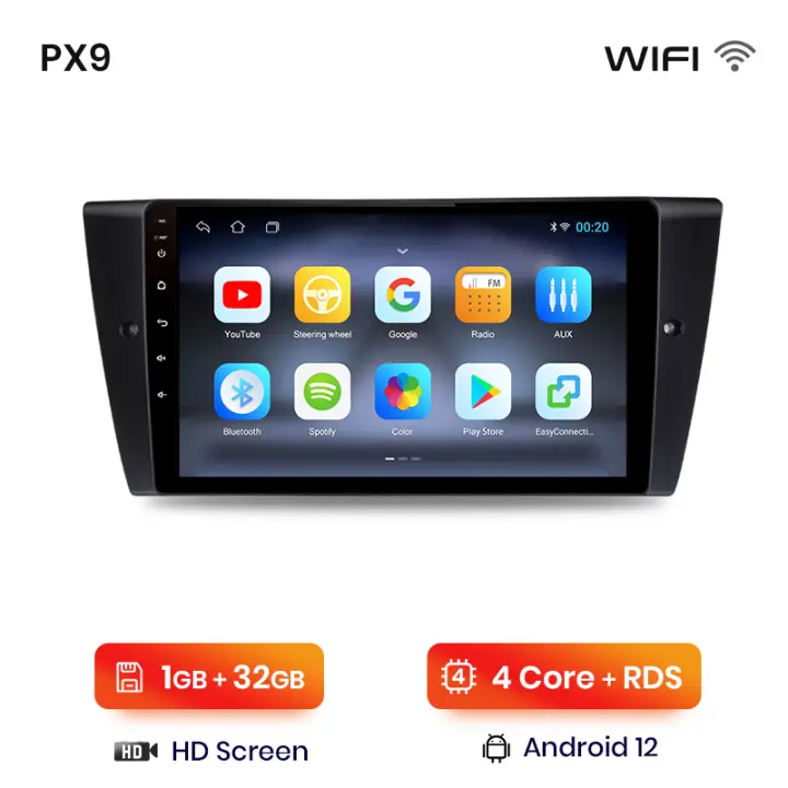 AWESAFE inalámbrico CarPlay Android Auto Radio para BMW 3-Series E90 E91 E92 E93 coche reproductor multimedia GPS 2 din autoradio volante controles RDS Bluetooth - 1