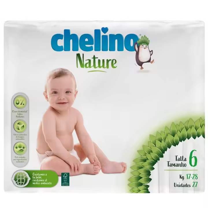 CHELINO NATURE TALLA 6 (17 A 28 KG) 27 PAÑALES. - 1