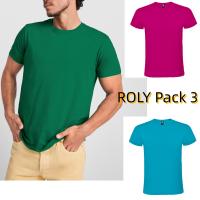 ROLY camisetas básicas de algodón, Tallas S-XXL,Unisex, Gramaje 150g/m2, Cuello redondo y Manga corta tubular | - details 1