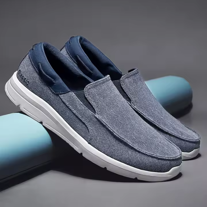 Zapatos De Lona Para Hombre Mocasines Clásicos De Ocio Cómodos Y Transpirables Zapatillas Casuales Para Adultos Con Punta Redonda Suela EVA - 1