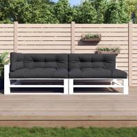 vidaXL Cojines para sofá de palets 5 unidades tela en color Beige/Antracita/Estampado de hojas y más | acolchados duraderos para sofás de jardín terraza exterior - details 3