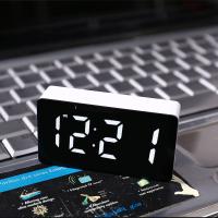 Reloj De Alarma Digital LED Espejo Pequeño Para Decoración De Habitación Moderno Con Luz Trasera Tablero De Control De Tiempo Accesorio Para Escritorio - details 4
