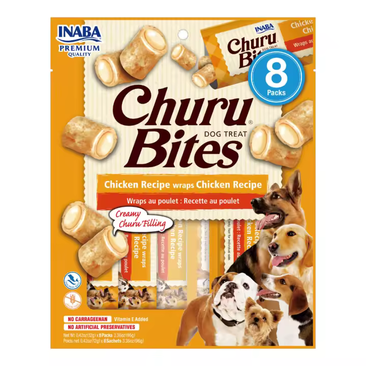 Inaba Churu Bites de Pollo Snacks para Perros - 8 uds de 8 x 12gr - 1