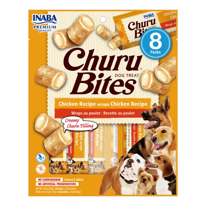 Inaba Churu Bites de Pollo Snacks para Perros - 8 uds de 8 x 12gr - 1