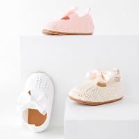 Zapatos Para Bebé Niña Fly Knit Alta Calidad Suela TPR Antideslizante Transpirable Suave Algodón Primavera Otoño Lazo Encantador Para 0-9-18M F235 - details 12