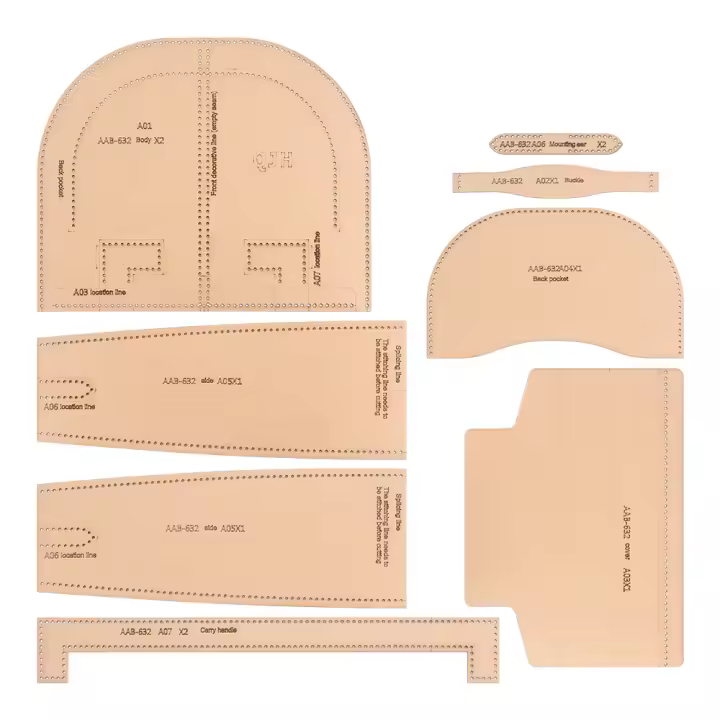 Set De Bricolaje Para Bolso De Mano Para Mujer Semi-Circular Plantilla De Papel Kraft Para Manualidades Y Costura Con Agujeros - 1