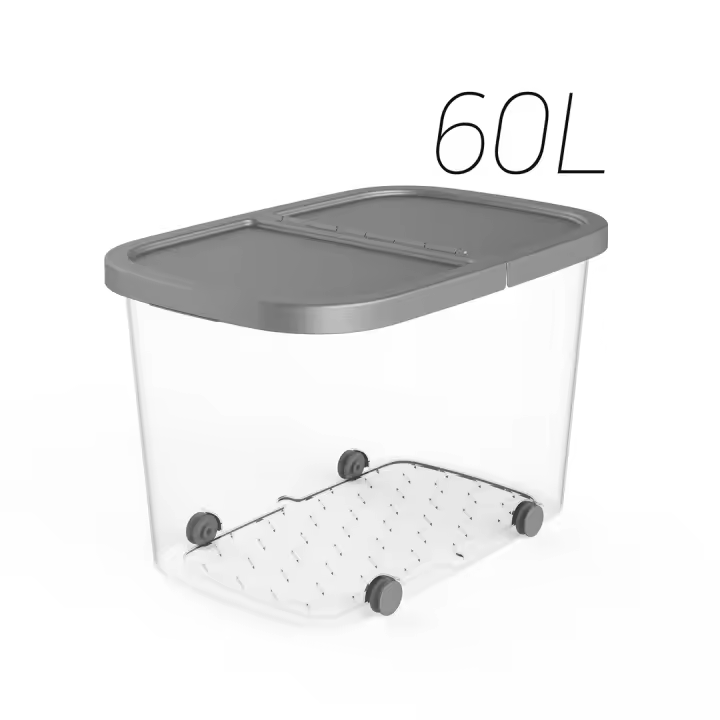 CAJA MULTIUSOS RUEDAS 59X39X38 CM 60L PLATA - 1