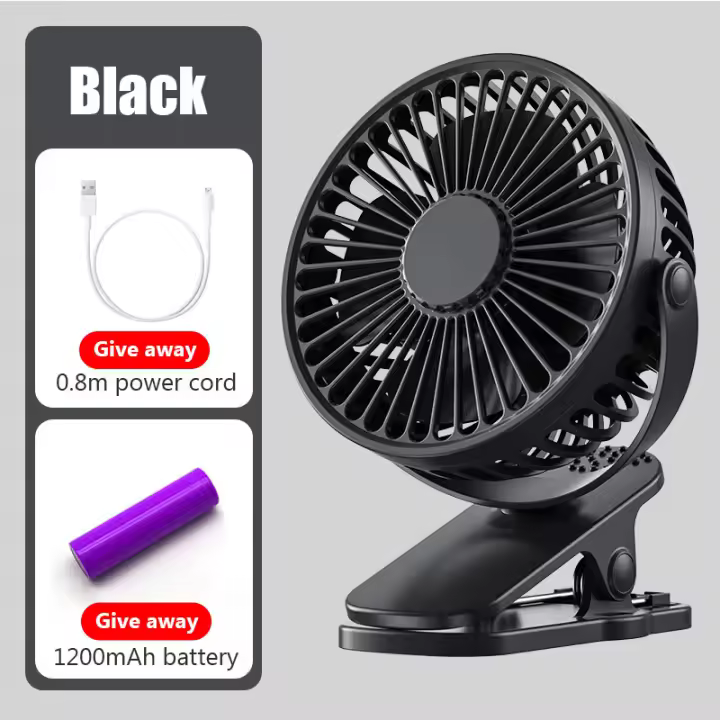 Mini Ventilador de Clip de mano USB portátil, conveniente y Ultra silencioso, eléctrico, recargable, lindo Ventilador de refrigeración pequeño para estudiantes - 1