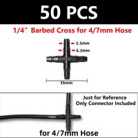 50pcs Conectores De Barba Para Riego Jardín Maceta Conexiones De Tubería 4/7mm Accesorios De Jardín De Plástico PP - details 2