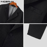 Blazer Casual Para Hombre Estilo Coreano INCERUN Texturizado Corto Para Fiestas De Color Sólido Talla S-5XL Moda Transversal - details 13