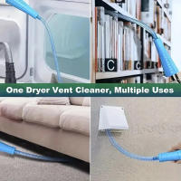 Kit De Limpieza De Ventilador De Secadora Con Adornelamiento De Aspiradora Flexible Y Guía De Hilo Para Eliminar Pelusa Y Pantalla De Linterna - details 11