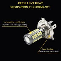 1Pc 3030 75smd BA20D/H4/P15D LED Farol De Motocicleta Bombilla De Iluminación Alta Y Baja Lámpara De Moto 12V 6500K - details 4