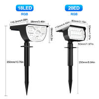 Luces Solares Para Paisaje IP65 Impermeables Con 3 Modos Luz Solar Para Jardín Camino 72/68 LED Modernas Para Exterior - details 1