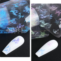 10 Rolls De Uñas Con Diseño De Llama Fluorescente Estilo Neón Para Manicura Adhesivos De Papel Estelar Para Decoración De Halloween - details 10