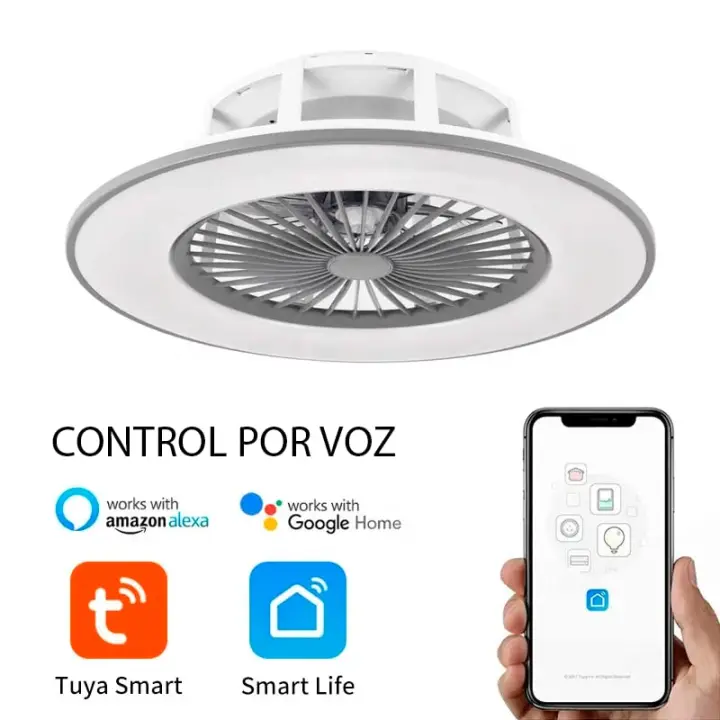 DUPI DARWIN Ventilador LED de Techo | Compatible con Alexa, Motor DC, Temporizador, 6 Velocidades y Control Remoto - 1