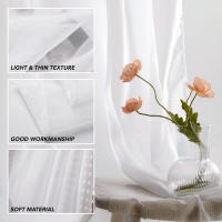 Panel De Cortinas Semi Transparentes Blancas/Oscurecidas Para Niños Para Sala De Estar Y Dormitorio Con Bolso Para Percha Voile De Fiesta - details 1