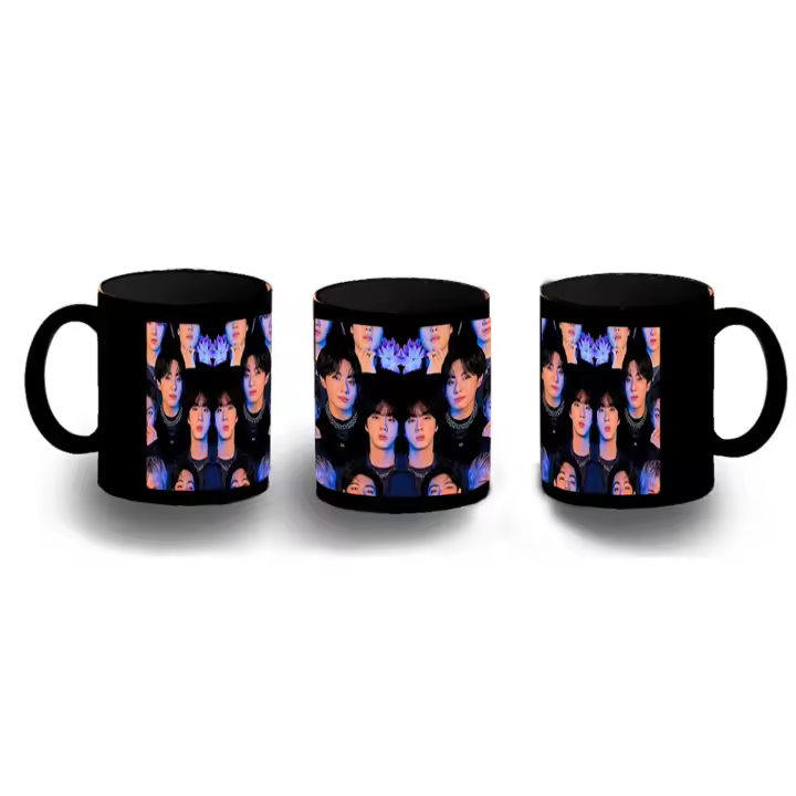 TAZA COMPLETAMENTE NEGRA BTS music bank world tour KCON gira mundial black mug corea kpop musica - 1