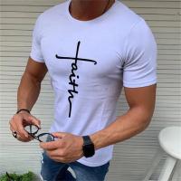 Camiseta Deportiva De Hombre Clásica Jesús Manga Corta Impresión De Feith Para Ejercicio Estilo Casual Transpirable Y De Secado Rápido - details 6